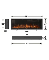 Recessed Wall-mounted Freestanding Multifunctional Electric Fireplace