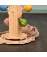 The Complete Interactive Play Center: Pinewood Ferris Wheel Cat Toy