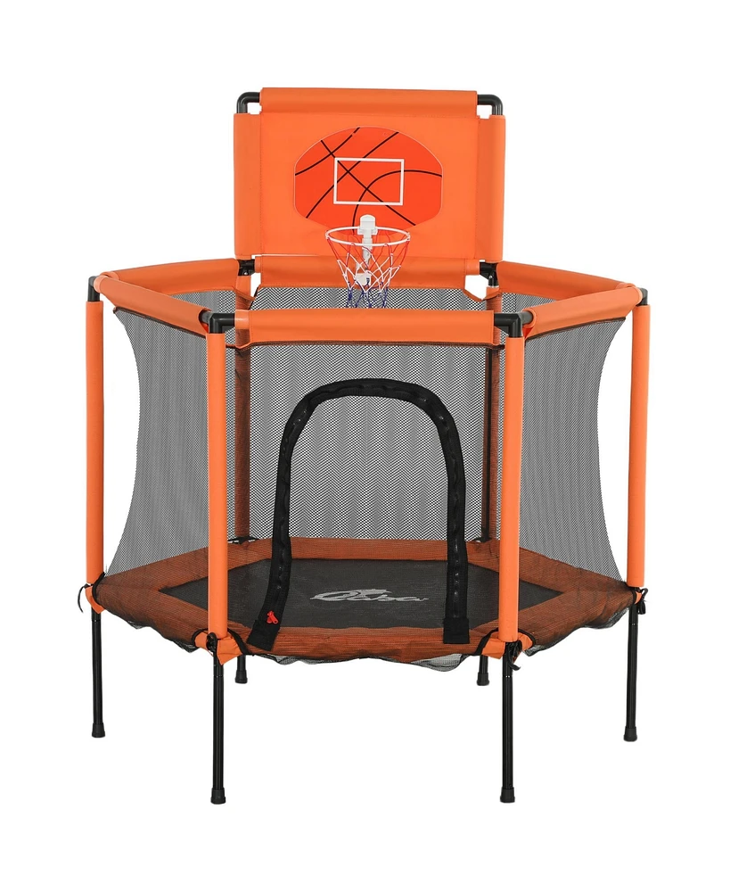 Qaba 48" Trampoline, Toddler Trampoline with Safety Enclosure Net,