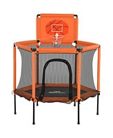 Qaba 48" Trampoline, Toddler Trampoline with Safety Enclosure Net,