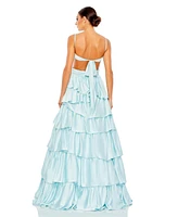 Mac Duggal Women's Ruffle Tiered Cut Out Sleeveless Ballgown