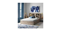 Slickblue FarmHouse Low Profile 2 Drawer Storage Platform Bed