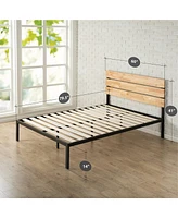 Slickblue Modern Wood and Metal Platform bed Frame with Headboard