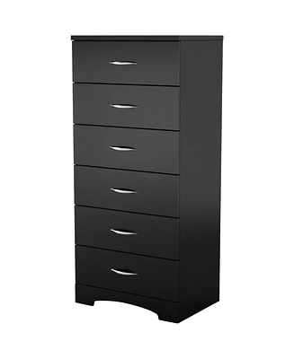 Slickblue Black 6-Drawer Lingerie Chest for Contemporary Bedroom Storage and Organization