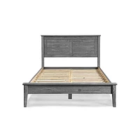 Slickblue Coastal Dorm Farmhouse Solid Pine Wood Platform Bed