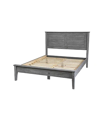 Slickblue Coastal Dorm Farmhouse Solid Pine Wood Platform Bed