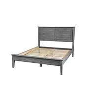 Slickblue Coastal Dorm Farmhouse Solid Pine Wood Platform Bed