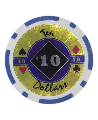 Slickblue Black Diamond Holo Inlay Poker Chips (25-Pack) – Premium Casino-Style Poker Chips