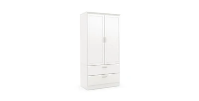 Slickblue Armoire Bedroom Clothes Storage Wardrobe Cabinet with 2 Drawers