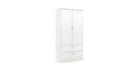 Slickblue Armoire Bedroom Clothes Storage Wardrobe Cabinet with 2 Drawers