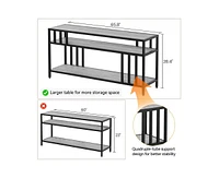 gaomon 65" Tv Stand for Tv up to 75 Inches, Entertainment Center with Open Storage Shelves