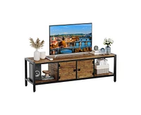 gaomon 58 Inch Tv Stand for Bedroom, Farmhouse Tv Cabinet with Storage, Tv Consoles up to 65 Inch Tv