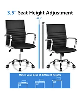 Gouun High Back Ribbed Office Chair with Armrests