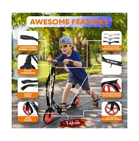 Hurtle Foldable Kick Scooter With Adjustable Handlebar - Black