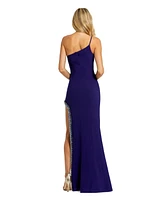 Mac Duggal Women's One Shoulder Gown with Embellished Slit