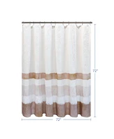 Awesome Home Crinkle Stripe Textured Fabric Shower Curtain, 72"X72"