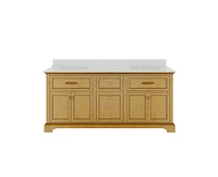 DeerValley 72" Pre-assembled Double Bathroom Vanity with Engineered Marble Top, Soft Closing and Splash Guard