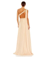 Mac Duggal Women's Float One Shoulder Open Back Flowy Gown