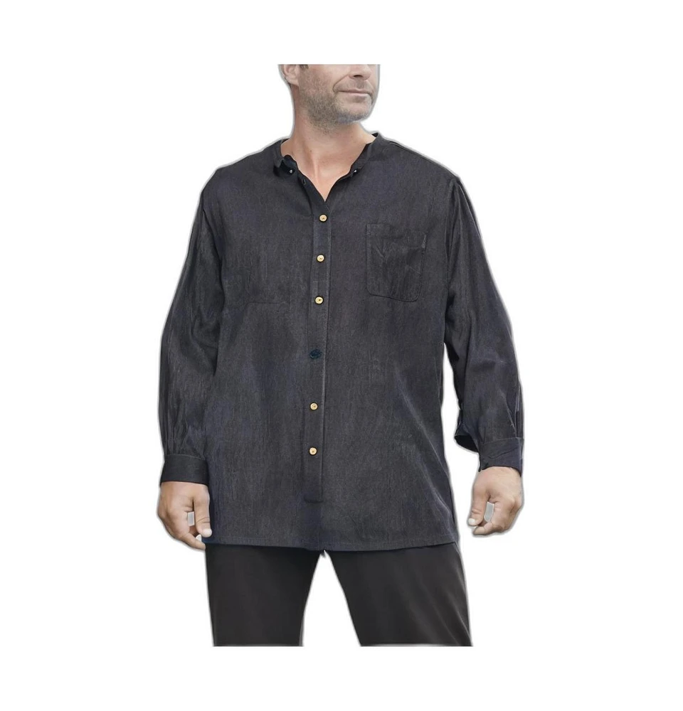 KingSize Tall Gauze Mandarin Collar Shirt