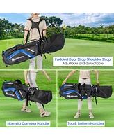 Gymax Golf Stand Bag Club w/ 14 Way Top Dividers & 6 Pockets Carrying Handles