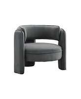 gaomon Modern Velvet Accent Chair, Mid-Century Barrel Armchair for Living Room, Comfy Upholstered Sofa Chair with Armrests, Boucle Bedroom,