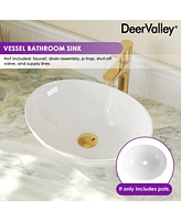 DeerValley Horizon 16" x 13'' Oval Vitreous China Vessel Bathroom Sink