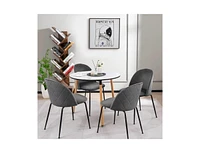 Slickblue Set of 2 Modern Velvet Upholstered Dining Chair with Metal Legs