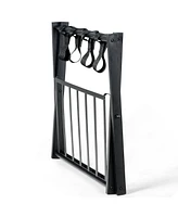 Gouun Set of 2 Folding Metal Luggage Racks with Storage Shelf and Non-Slip Feet