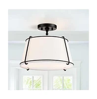 Slickblue 2-Light Round Drum Ceiling Light With Metal - Semi-Flush Mount