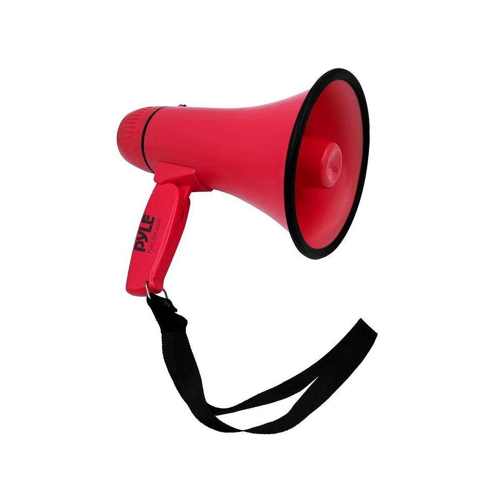 Pyle Portable Megaphone with Siren, 20 Watt Power, Aux Input for MP3, Automatic Siren, Lightweight