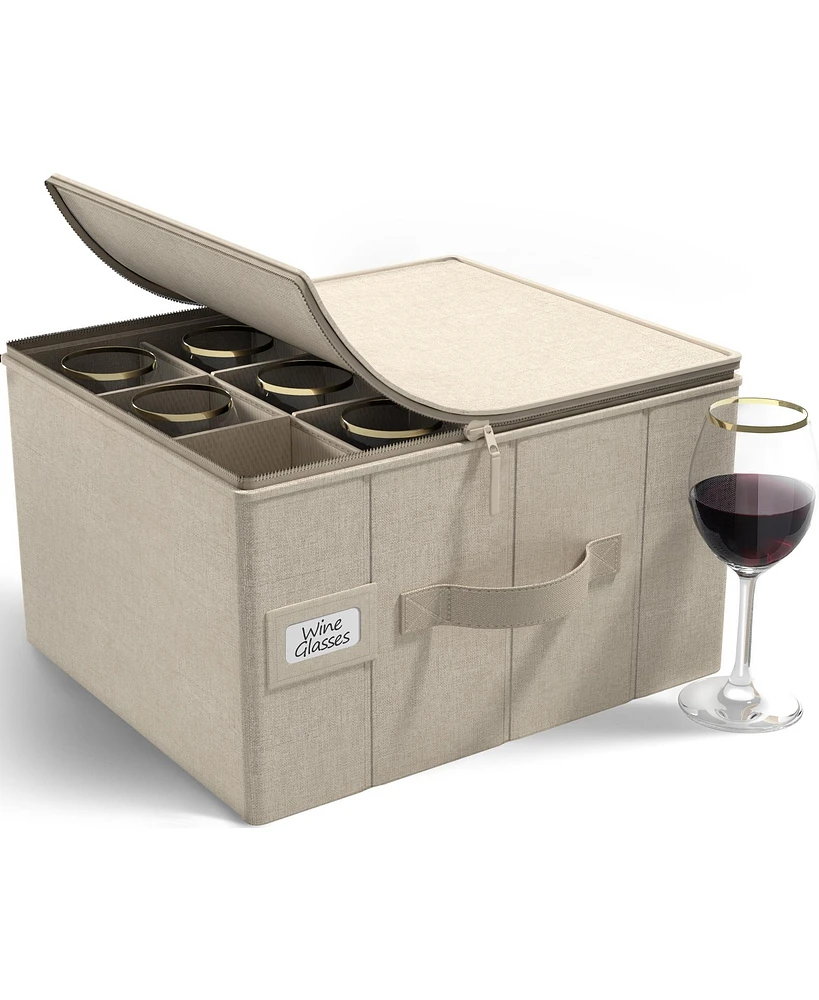 Sorbus Stemware Storage Case - with Hard Shell, Dividers and Handle