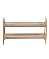 Slickblue Modern 2-Shelf Shoe Rack - Compact Storage Organizer for Entryway