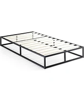 Slickblue Twin Low Profile Modern Metal Bed Frame with Wood Slats for Sleek Support