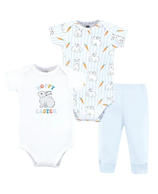 Hudson Baby Boys Unisex Cotton Bodysuit and Pant Set, Hoppy Easter, 9-12 Months