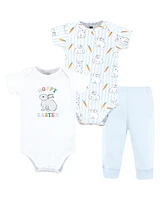 Hudson Baby Boys Unisex Cotton Bodysuit and Pant Set, Hoppy Easter, 9-12 Months