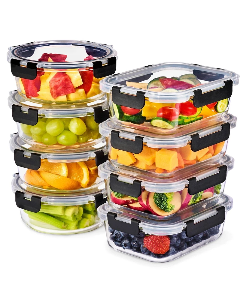 Sorbus 16 Piece Glass Meal Prep Containers with Airtight Lids