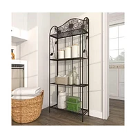 Slickblue Metal 4-Shelf Kitchen Dining Bakers Rack Plant Stand Bookcase Storage Unit