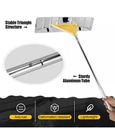 Vebreda 5-20 Feet Snow Roof Rake Reinforced Aluminum Snow Removal Tool with Anti-slip Handle and Metal Blade
