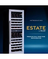Newair Estate 24 inch 160 Bottle Wine Fridge Dual Zone in Stainless Steel