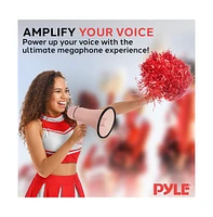 Pyle Portable Megaphone with Siren, 20 Watt Power, Aux Input for MP3, Automatic Siren, Lightweight