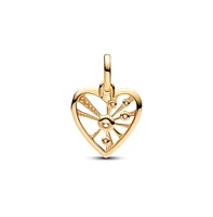 Pandora Heart and Rays Clear Medallion Charm