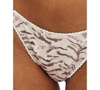 Cotton On Women's Tiger-Print Side-Tie Brazilian Bikini Bottoms