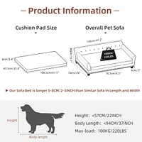 Bingopaw Waterproof Pet Couch Bed Comfortable Cat Dog Sofa with Scratch-Resistant Cover