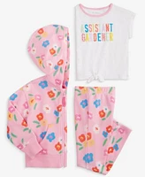 Epic Threads Toddler Girl Floral Full Zip Hoodie Assistant Gardener Graphic T Shirt Floral Flared Pants Exclusively At Macys