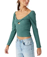 O'Neill Juniors' Kristina Sweetheart-Neck Long-Sleeve Top