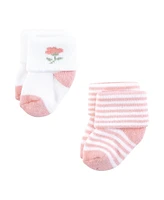 Touched by Nature Baby Girls Organic Cotton Socks, Flower Market, Months