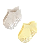 Hudson Baby Girls Non-Skid No-Show Socks Asst Stripes, 12-24 Months