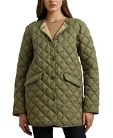 Lauren Ralph Women's Button-Front Collarless Coat