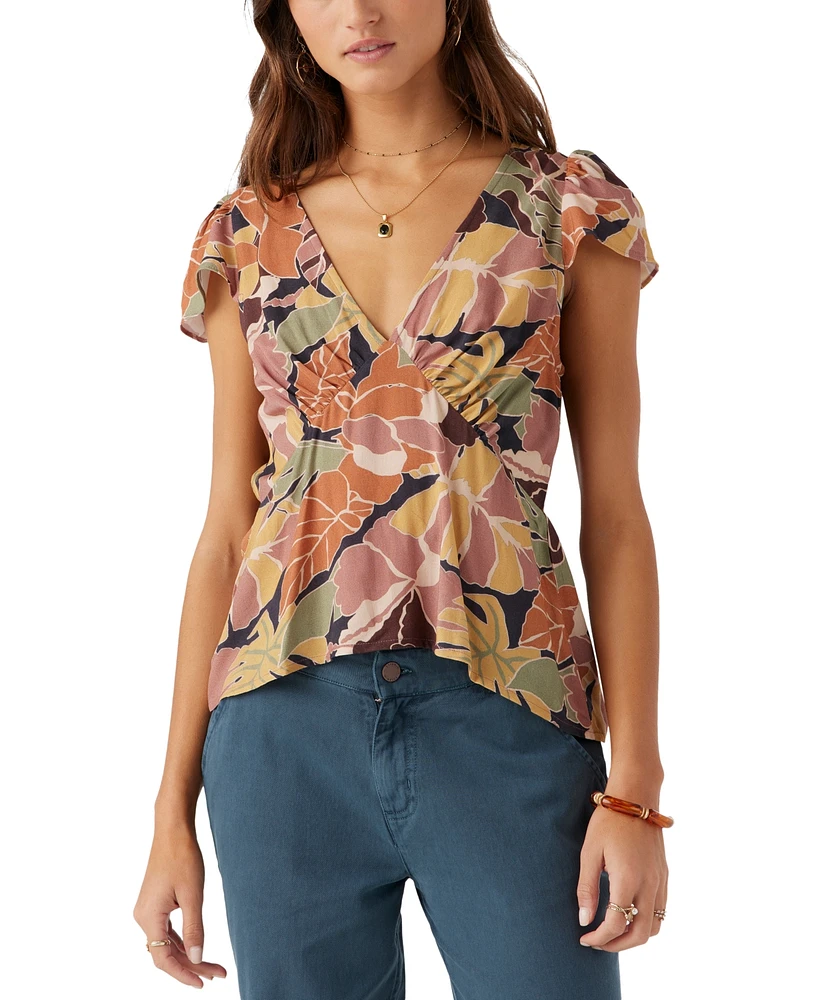 O'Neill Juniors' Emmalie V-Neck Flutter-Sleeve Top