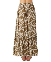 O'Neill Juniors' Blaine Printed Button-Front Maxi Skirt